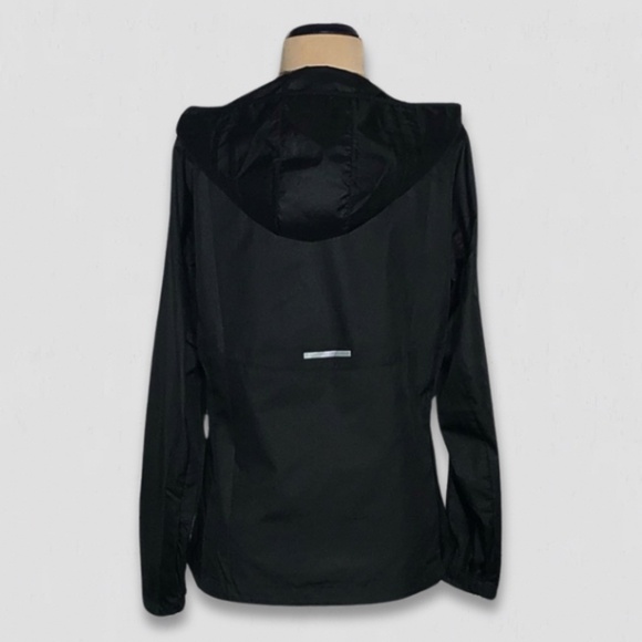 Adidas Black Windbreaker Jacket Hooded Zip Pockets Size Small - Picture 2 of 10